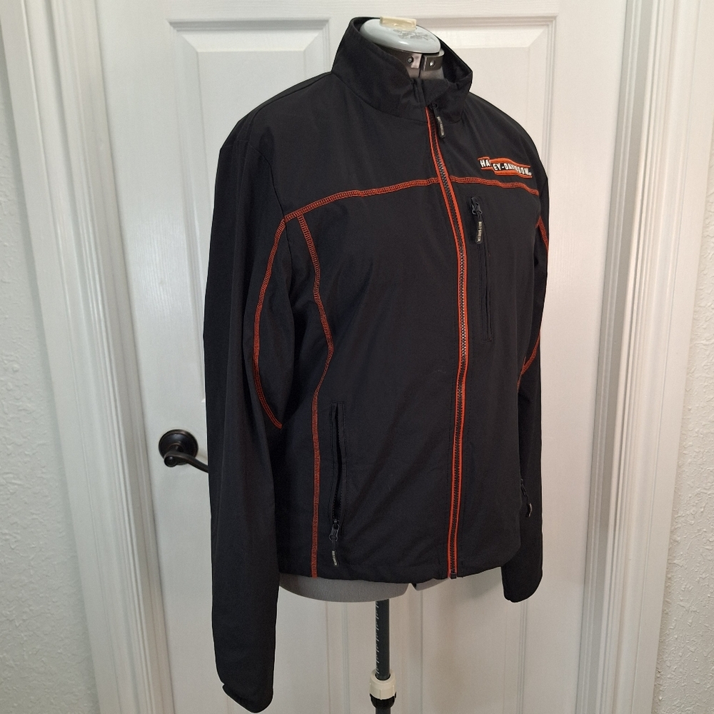 Harley-Davidson Men's Black Jacket with Orange Accents - Picture 6 of 11